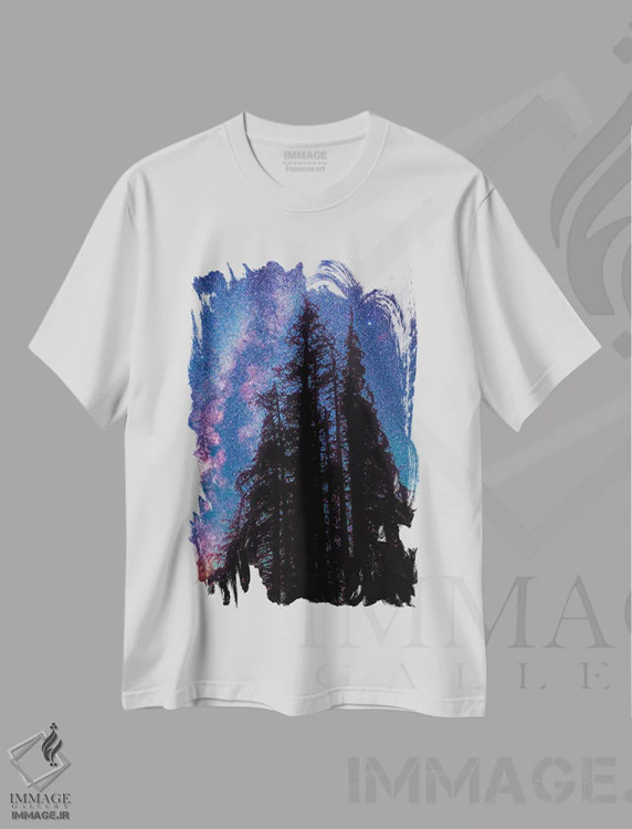 تیشرت سفید طرح دار زیر ستارگان ۲، دکور معاصر اثر اولنا آرت | immage.ir