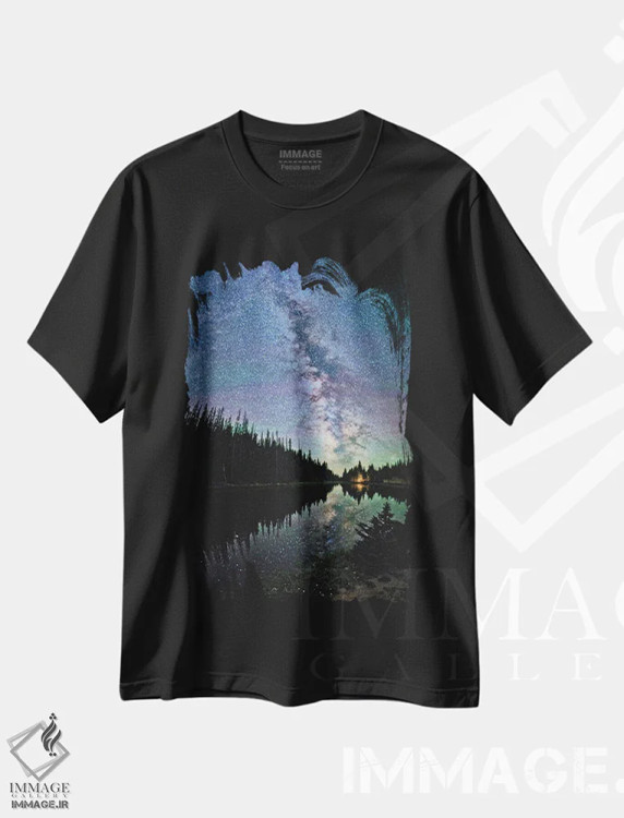 تیشرت مشکی طرح دار آثار اولنا آرت - فروشگاه ایماژ