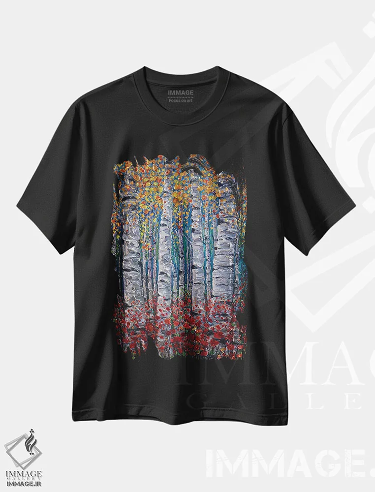 تیشرت مشکی طرح دار آثار اولنا آرت - فروشگاه ایماژ