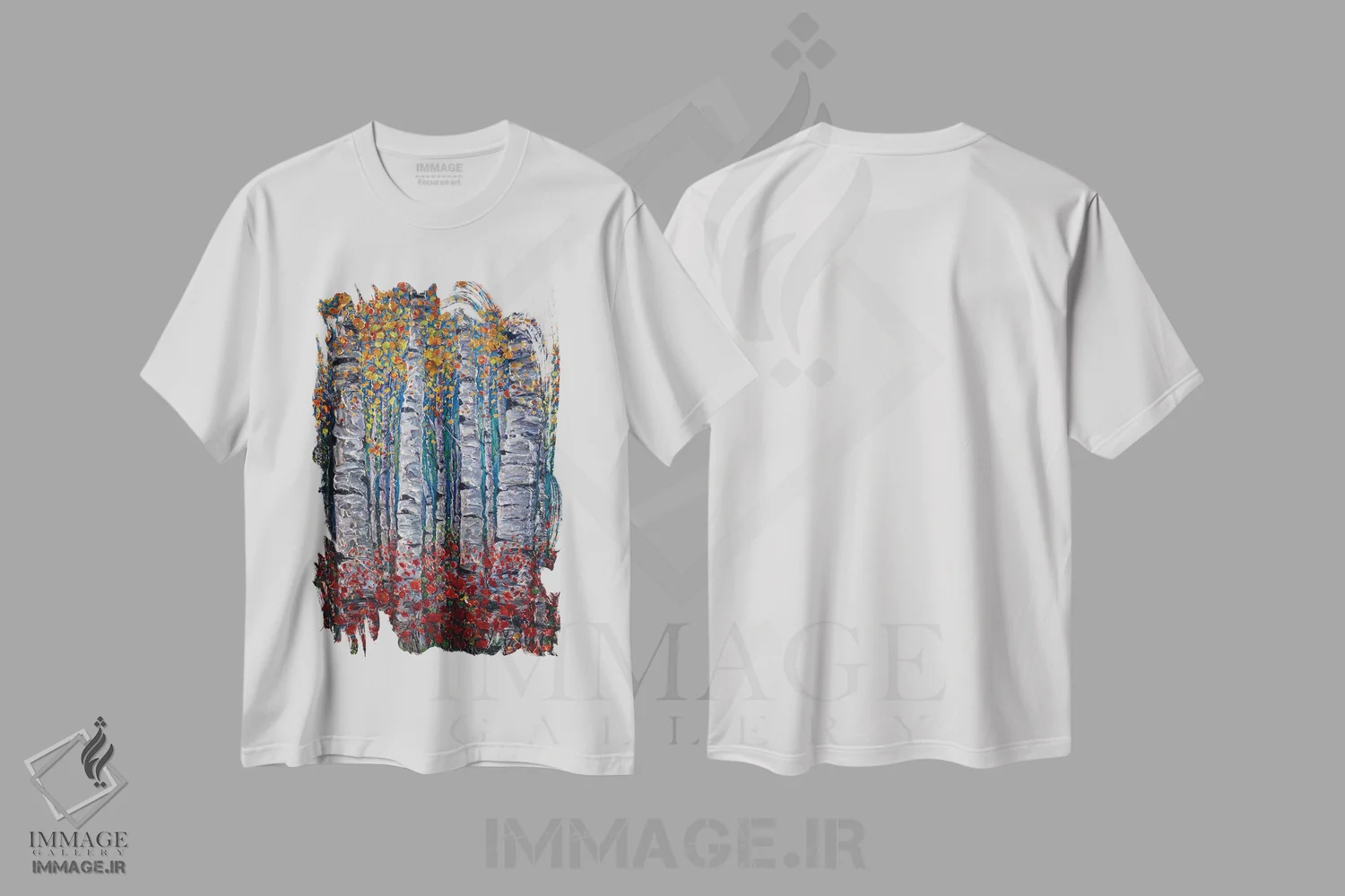 تیشرت سفید طرح دار آثار اولنا آرت - immage.ir