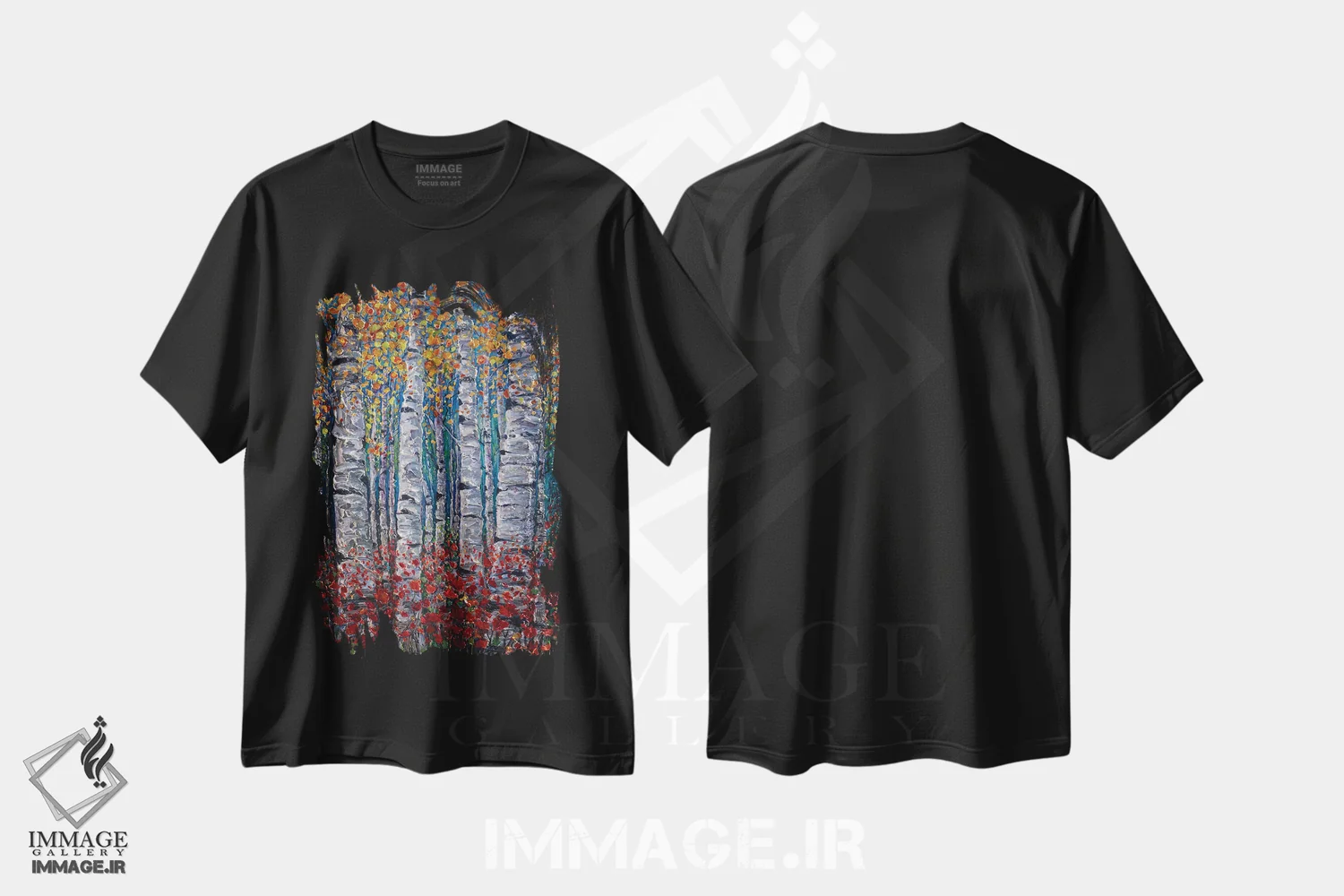 تیشرت مشکی طرح دار آثار اولنا آرت - فروشگاه ایماژ