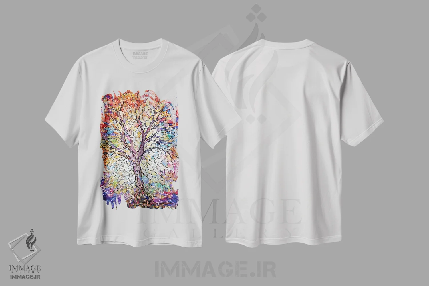 تیشرت سفید طرح دار تائوی زندگی، دکور معاصر اثر اولنا آرت | immage.ir