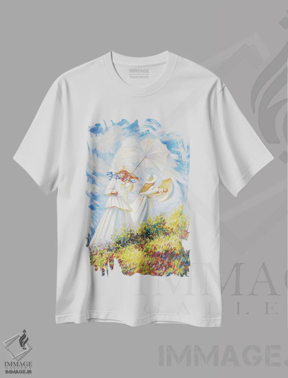 تیشرت سفید طرح دار روز بادی مونه، مدیوم اثر اولگ شوپلیک | فروشگاه ایماژ