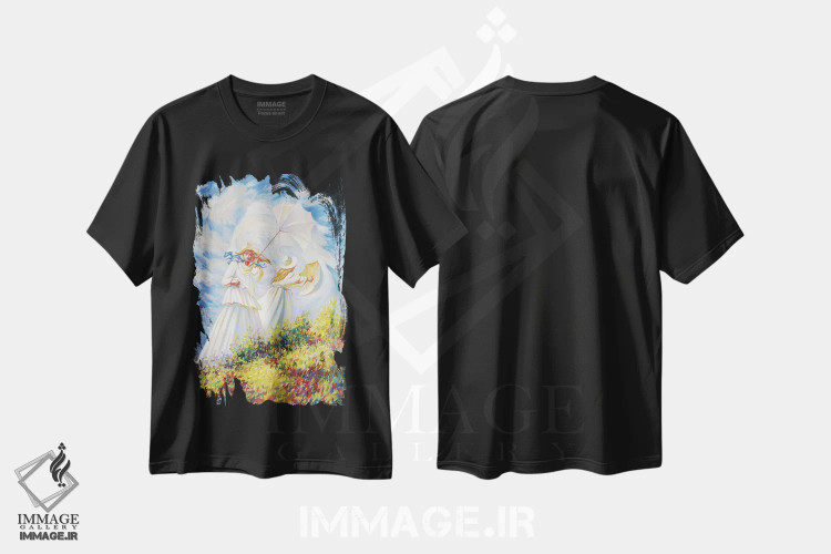 تیشرت مشکی طرح دار روز بادی مونه، مدیوم اثر اولگ شوپلیک | immage.ir
