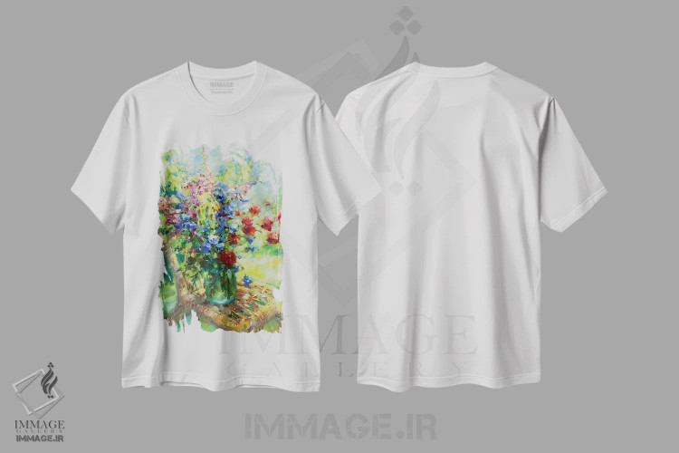 تیشرت سفید طرح دار گل های وحشی در باغ من، دکور معاصر اثر اولا لپتیوا | immage.ir