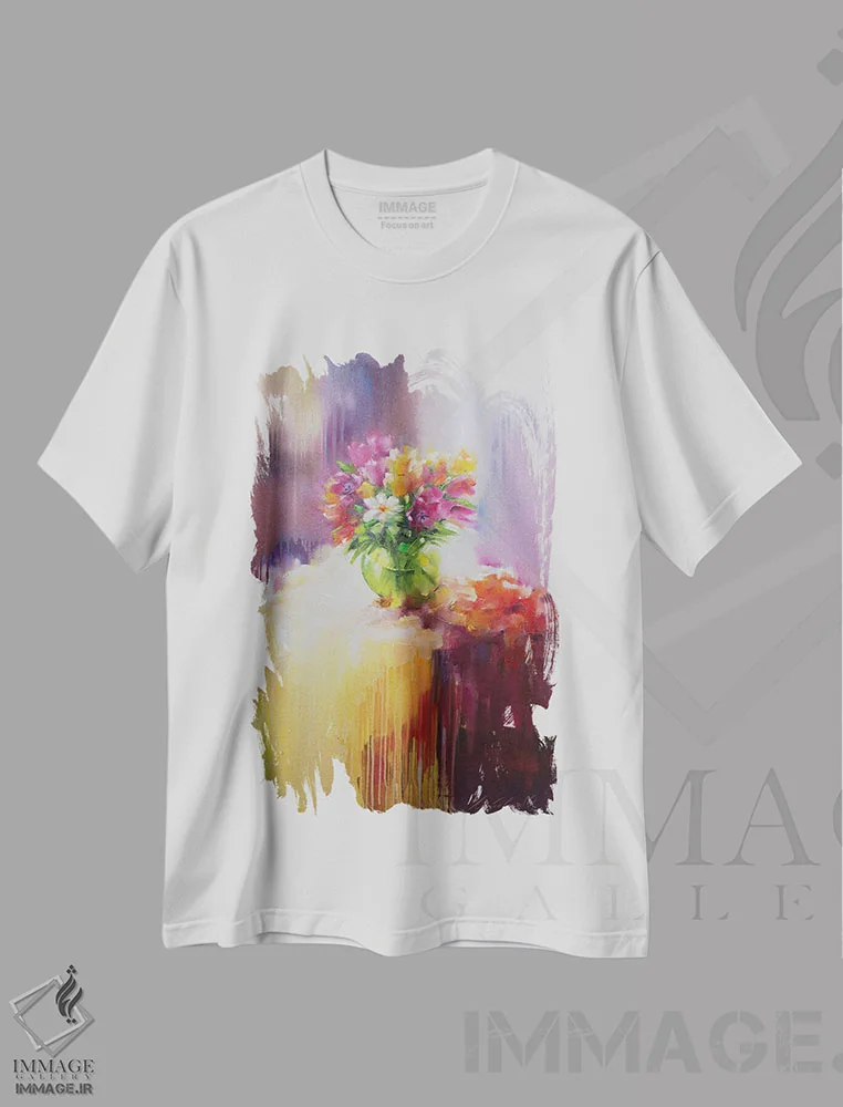 تیشرت سفید طرح دار لاله ها، دکور معاصر اثر اولا لپتیوا | immage.ir