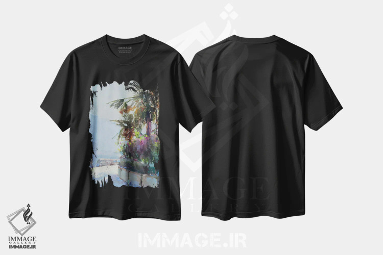 تیشرت مشکی طرح دار پاییز در مونته نگرو، دکور معاصر اثر اولا لپتیوا | فروشگاه ایماژ