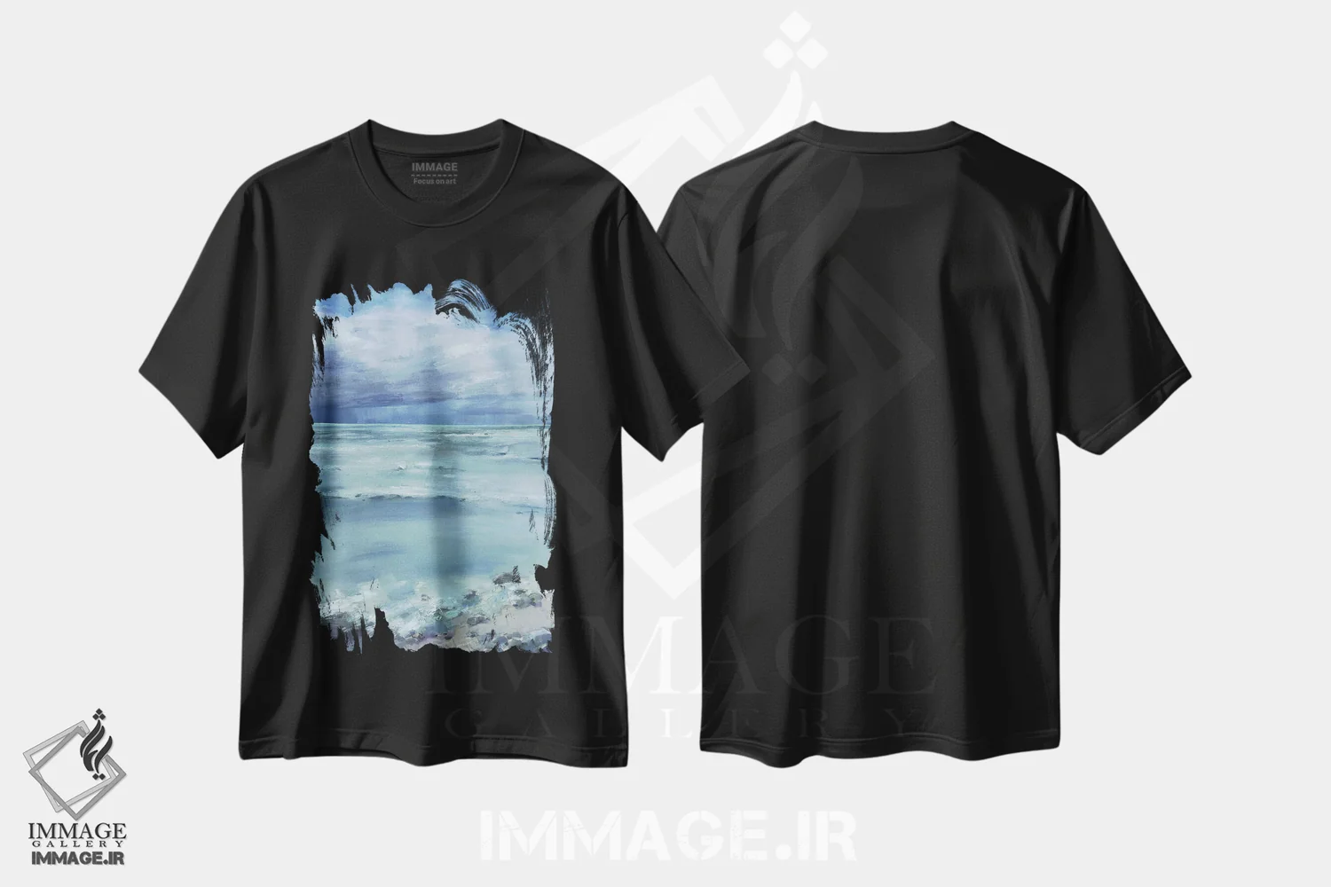 تیشرت مشکی طرح دار باران در افق است، مدیوم اثر اولا لپتیوا | immage.ir