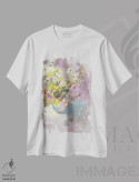 تیشرت سفید طرح دار حال وهوای گلی تابستان، دکور معاصر اثر اولا لپتیوا | فروشگاه ایماژ