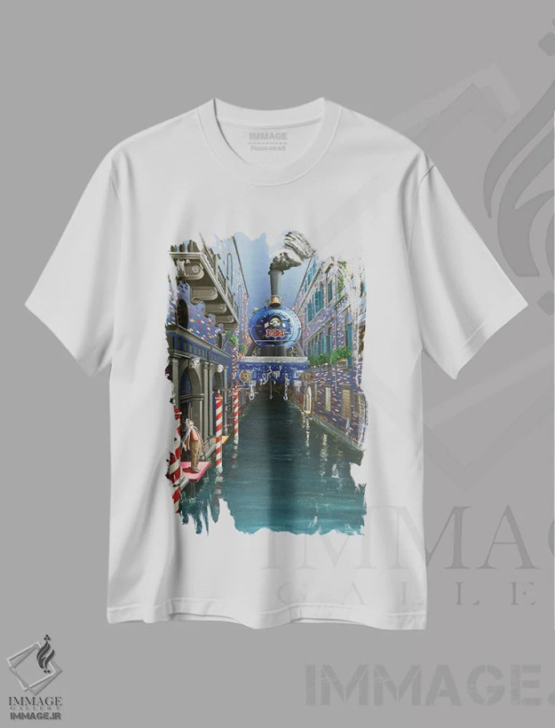 تیشرت سفید طرح دار نجوای شیرینت، هنر فاخر معاصر اثر اولیویه لامبوری | فروشگاه ایماژ