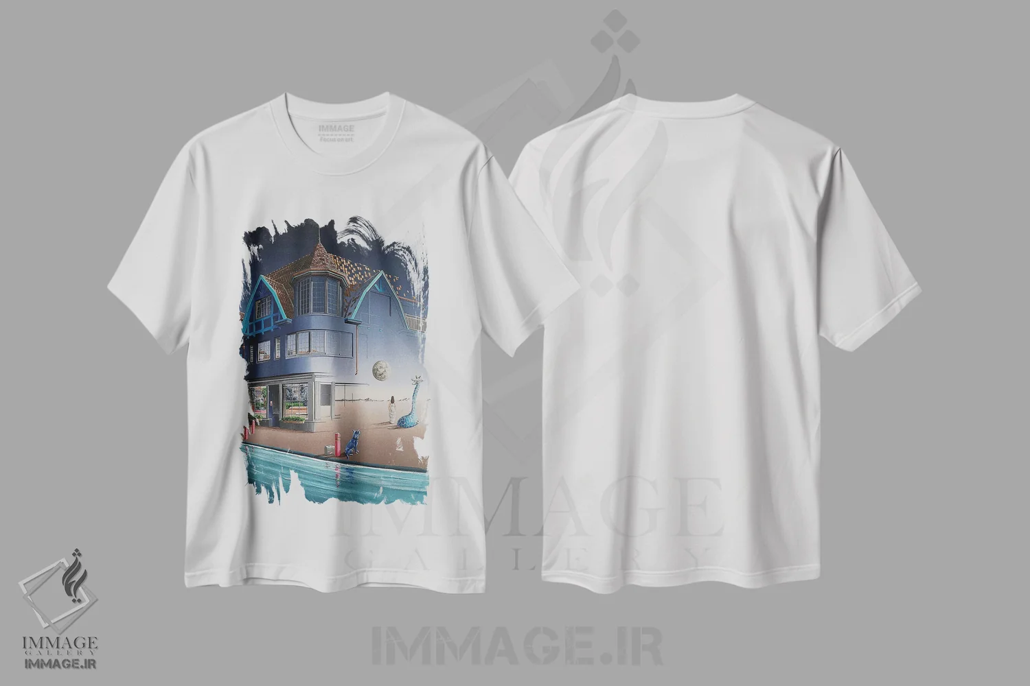 تیشرت سفید طرح دار در، هنر فاخر معاصر اثر اولیویه لامبوری | immage.ir