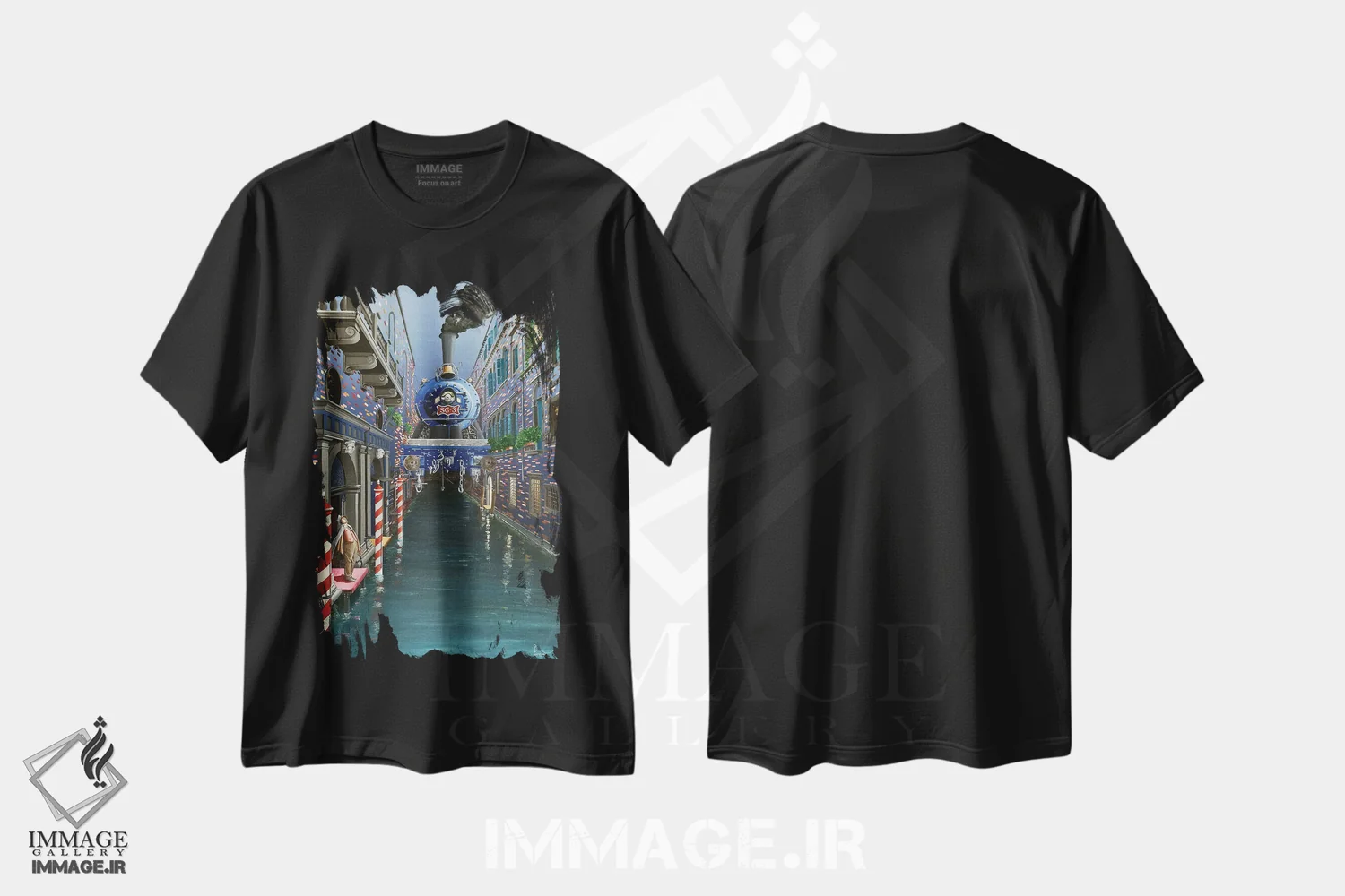 تیشرت مشکی طرح دار نجوای شیرینت، هنر فاخر معاصر اثر اولیویه لامبوری | immage.ir