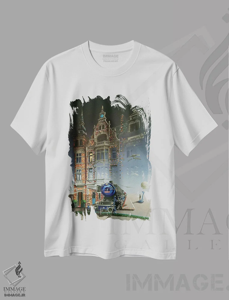 تیشرت سفید طرح دار از من دست نکش، هنر فاخر معاصر اثر اولیویه لامبوری | فروشگاه ایماژ