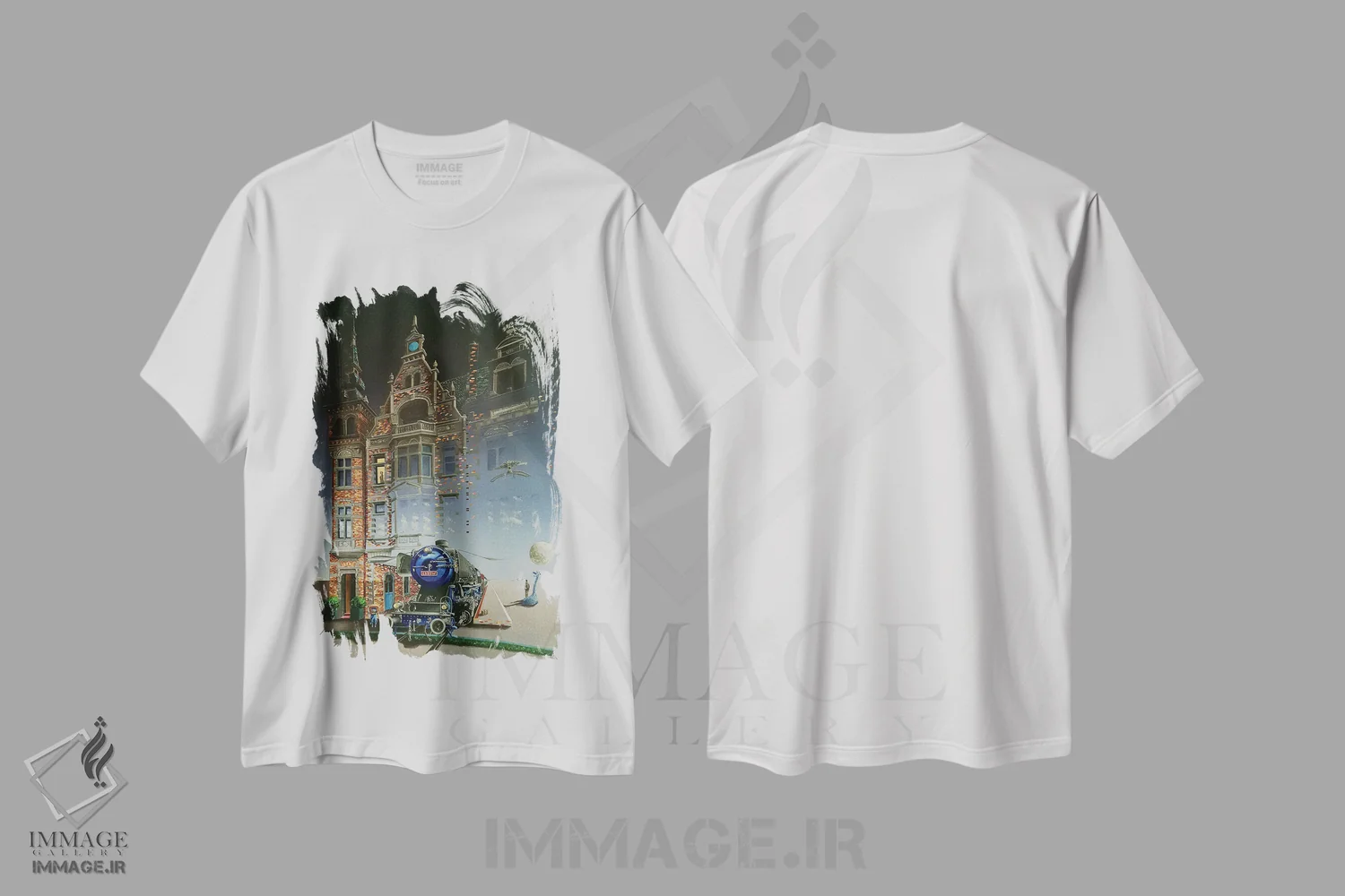 تیشرت سفید طرح دار از من دست نکش، هنر فاخر معاصر اثر اولیویه لامبوری | فروشگاه ایماژ