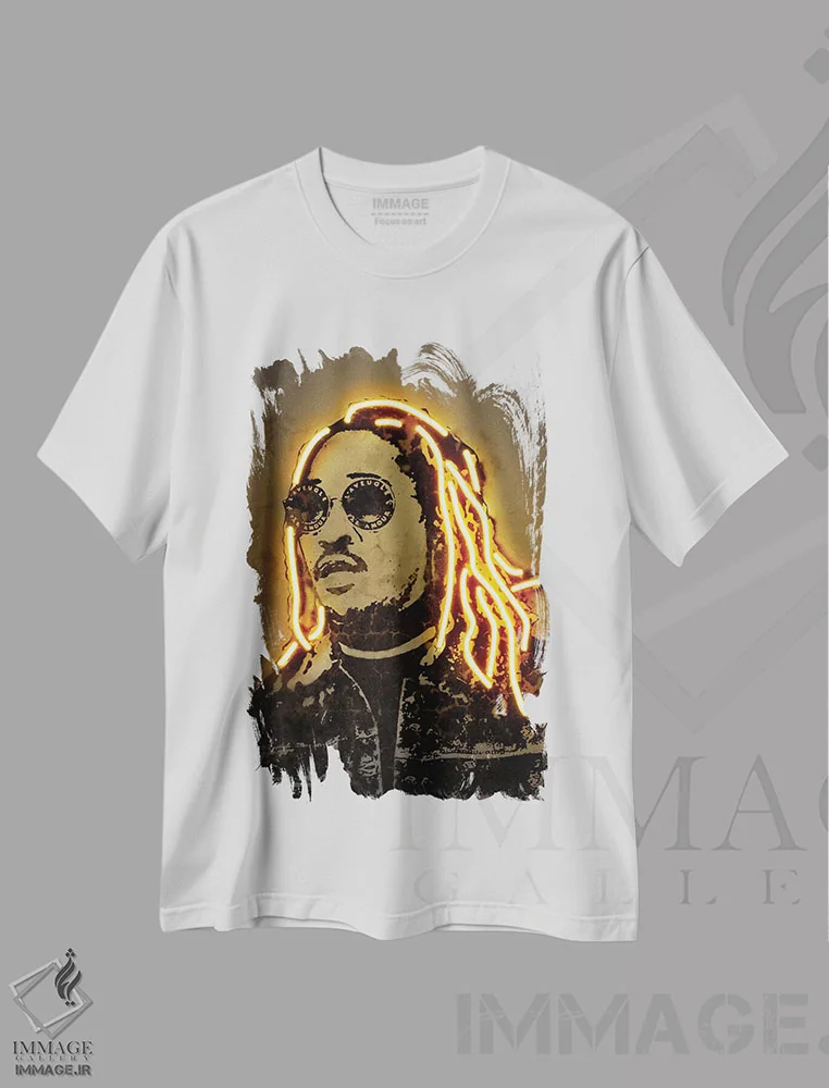 تیشرت سفید طرح دار فیوچر، هنر آمریکایی آفریقایی تبار اثر اکتاویان میلو | فروشگاه ایماژ
