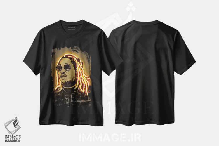 تیشرت مشکی طرح دار فیوچر، هنر آمریکایی آفریقایی تبار اثر اکتاویان میلو | immage.ir