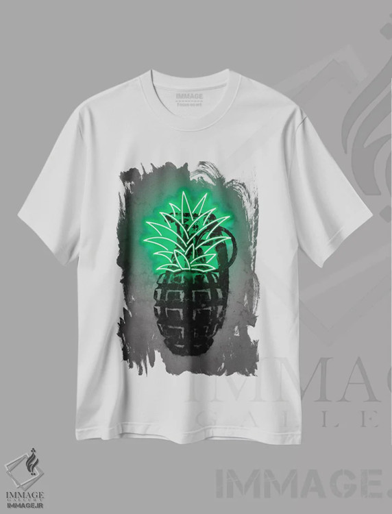 تیشرت سفید طرح دار فیفتی سنت، هنر دیجیتال اثر اکتاویان میلو | فروشگاه ایماژ