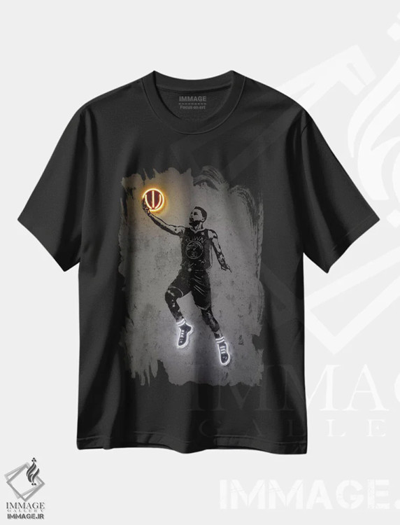 تیشرت مشکی طرح دار کری، هنر آمریکایی آفریقایی تبار اثر اکتاویان میلو | فروشگاه ایماژ