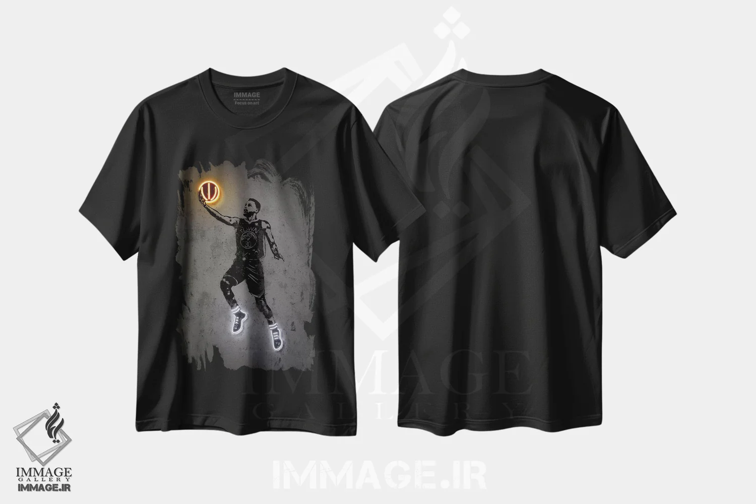 تیشرت مشکی طرح دار کری، هنر آمریکایی آفریقایی تبار اثر اکتاویان میلو | فروشگاه ایماژ