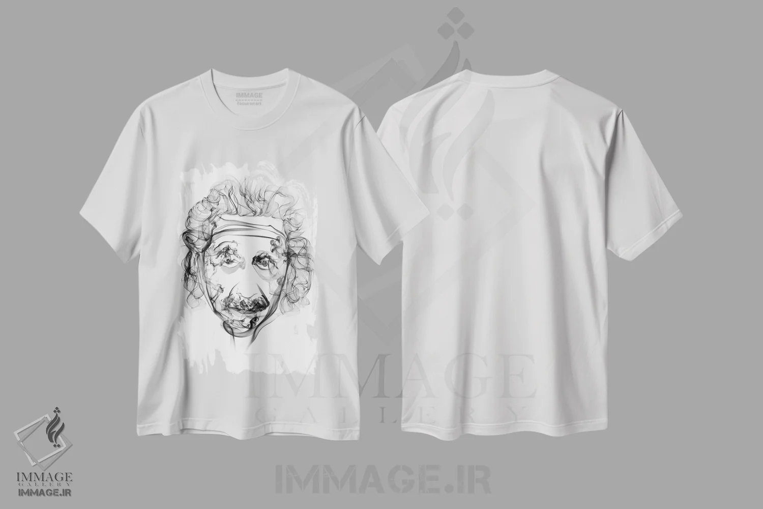 تیشرت سفید طرح دار آلبرت اینشتین، هنر دیجیتال اثر اکتاویان میلو | immage.ir
