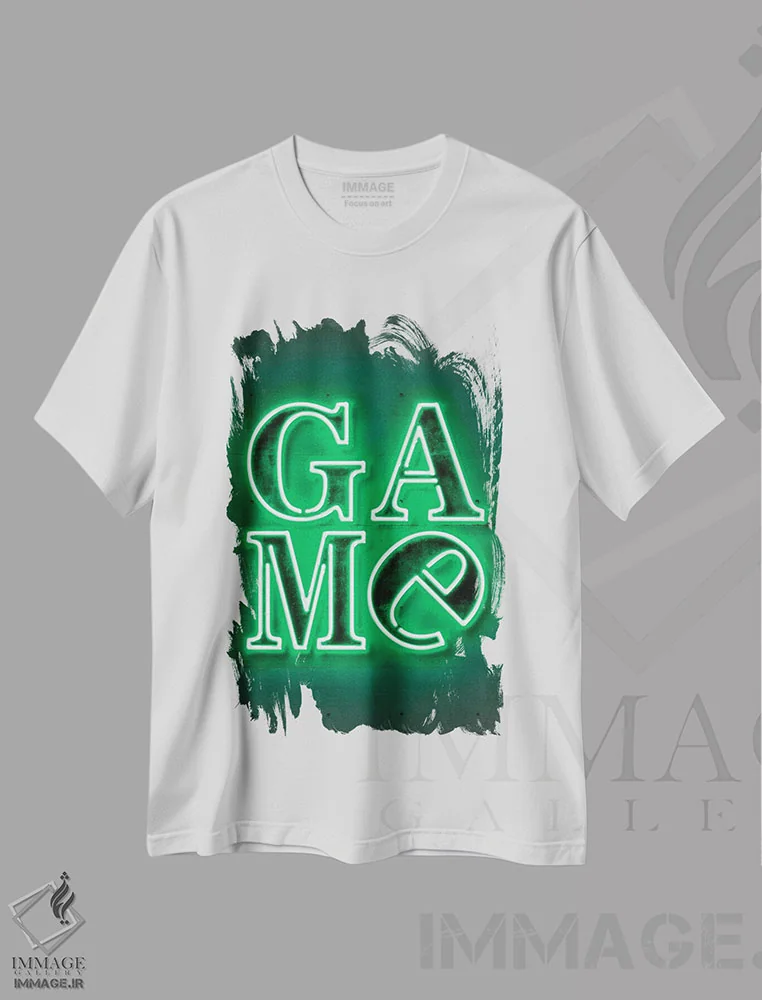 تیشرت سفید طرح دار بازی، هنر دیجیتال اثر اکتاویان میلو | immage.ir