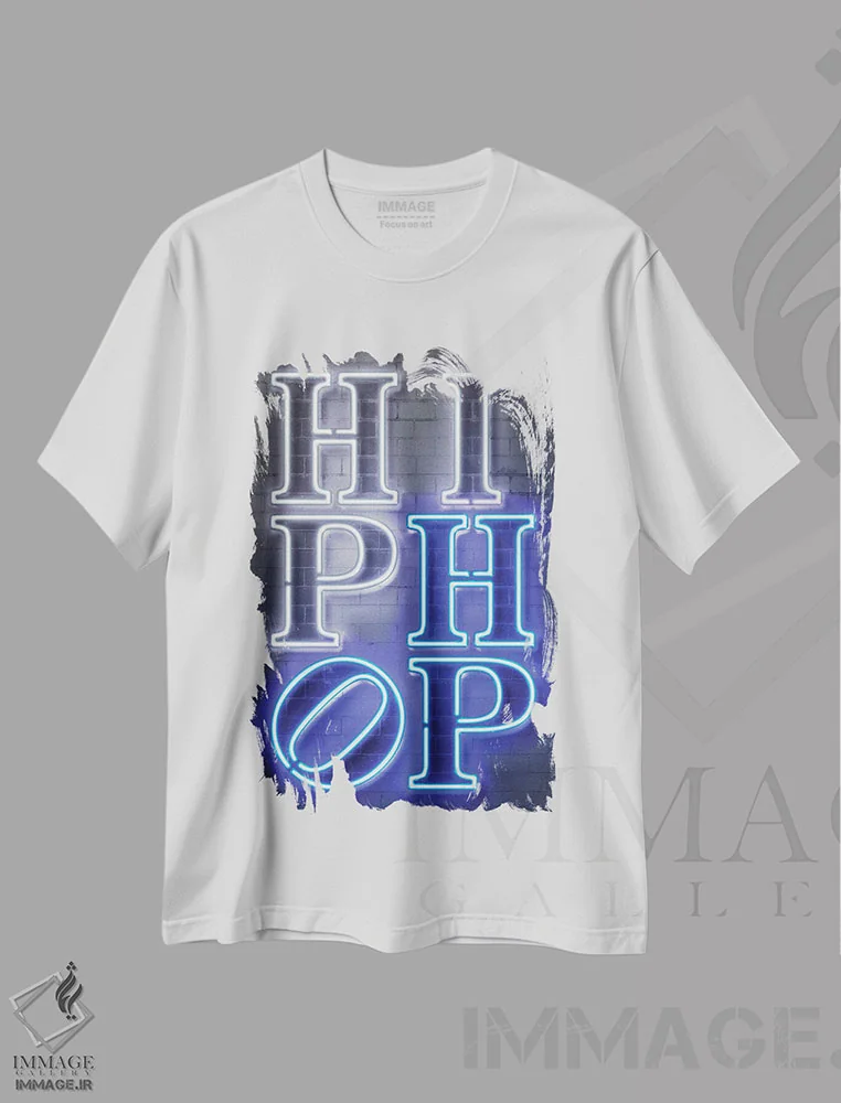 تیشرت سفید طرح دار هیپ هاپ، هنر دیجیتال اثر اکتاویان میلو | immage.ir