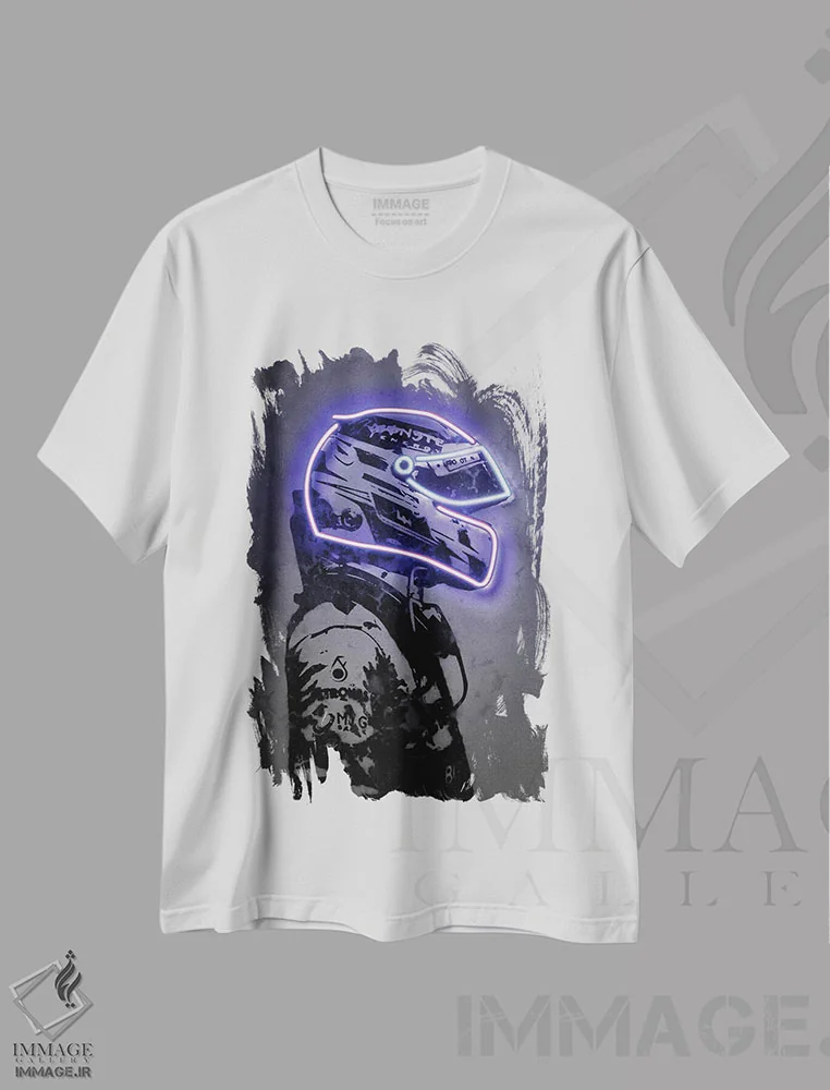 تیشرت سفید طرح دار همیلتون، هنر دیجیتال اثر اکتاویان میلو | immage.ir