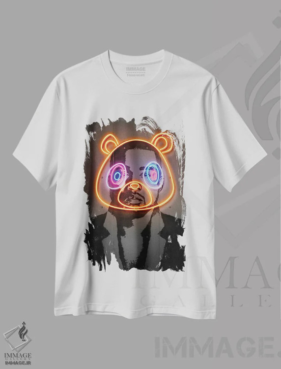 تیشرت سفید طرح دار کانیه، هنر دیجیتال اثر اکتاویان میلو | فروشگاه ایماژ