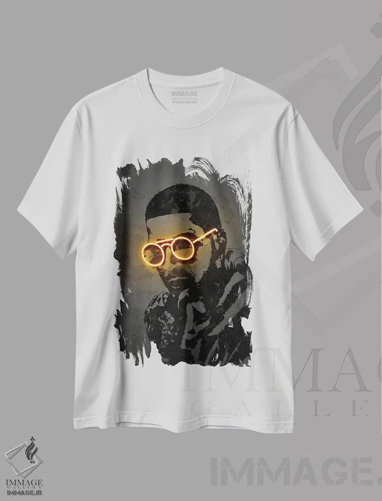 تیشرت سفید طرح دار کید کادی، هنر دیجیتال اثر اکتاویان میلو | فروشگاه ایماژ
