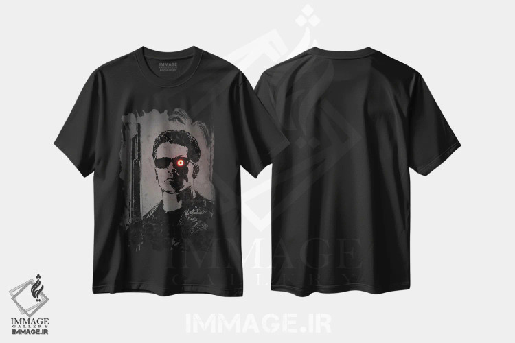 تیشرت مشکی طرح دار ترمیناتور، هنر دیجیتال اثر اکتاویان میلو | فروشگاه ایماژ