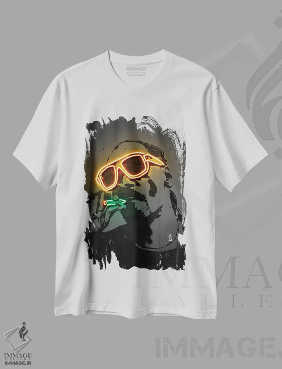 تیشرت سفید طرح دار اسنوپ داگ، هنر دیجیتال اثر اکتاویان میلو | فروشگاه ایماژ