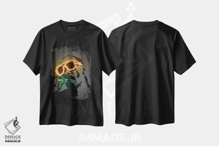 تیشرت مشکی طرح دار اسنوپ داگ، هنر دیجیتال اثر اکتاویان میلو | immage.ir