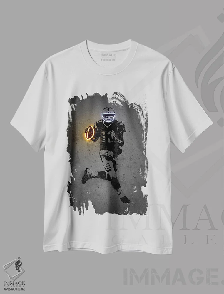 تیشرت سفید طرح دار تام بی، هنر دیجیتال اثر اکتاویان میلو | فروشگاه ایماژ