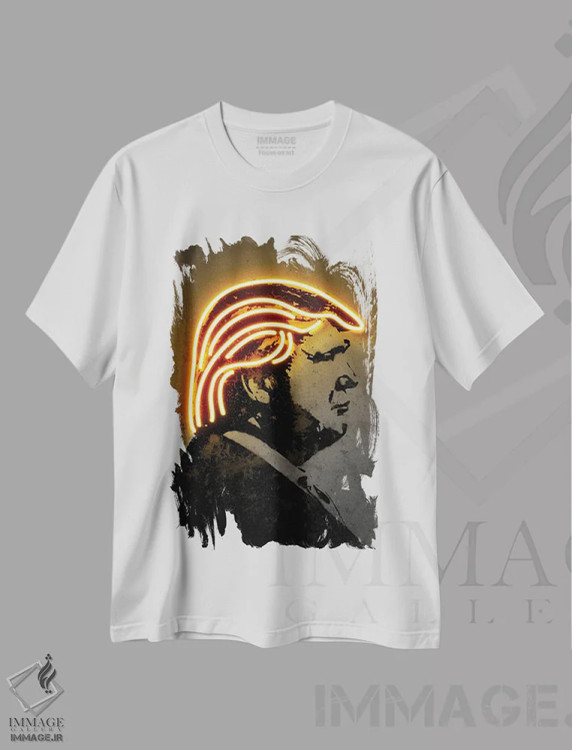 تیشرت سفید طرح دار ترامپ، تزئینی اثر اکتاویان میلو | فروشگاه ایماژ