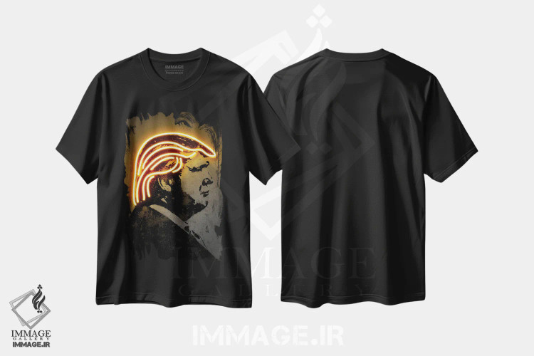 تیشرت مشکی طرح دار ترامپ، تزئینی اثر اکتاویان میلو | immage.ir