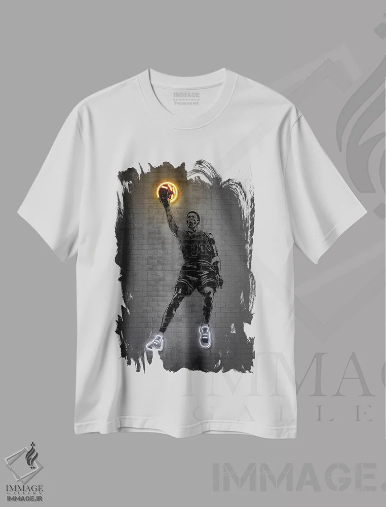 تیشرت سفید طرح دار اسکاتی پیپن، هنر آمریکایی آفریقایی تبار اثر اکتاویان میلو | immage.ir