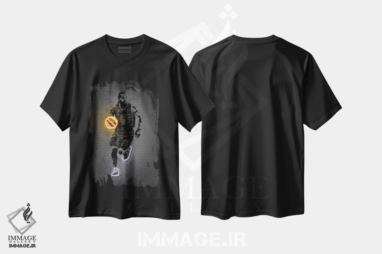 تیشرت مشکی طرح دار کاوی لئونارد، هنر آمریکایی آفریقایی تبار اثر اکتاویان میلو | فروشگاه ایماژ