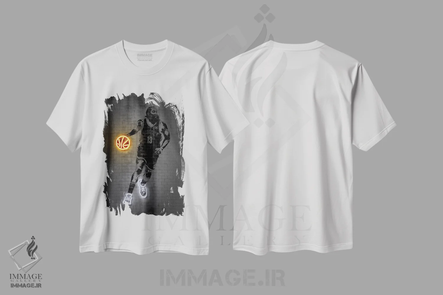 تیشرت سفید طرح دار جیمز هاردن، هنر آمریکایی آفریقایی تبار اثر اکتاویان میلو | immage.ir