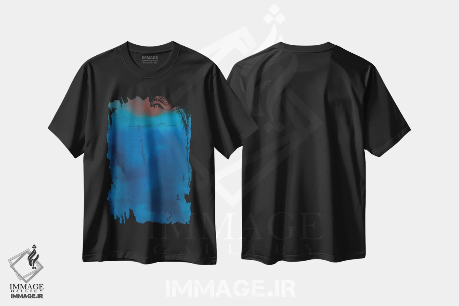 تیشرت مشکی طرح دار موج ها اثر میشل اوپنهایمر | immage.ir