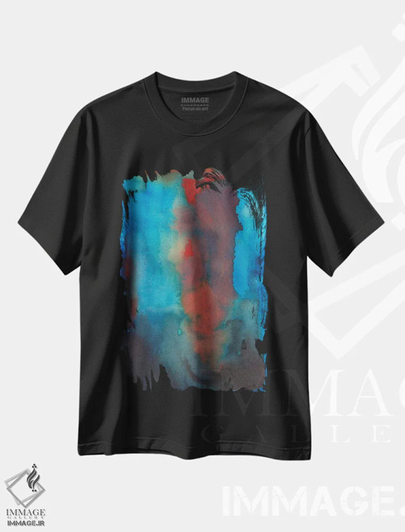 تیشرت مشکی طرح دار انفجار سرخ اثر میشل اوپنهایمر | immage.ir