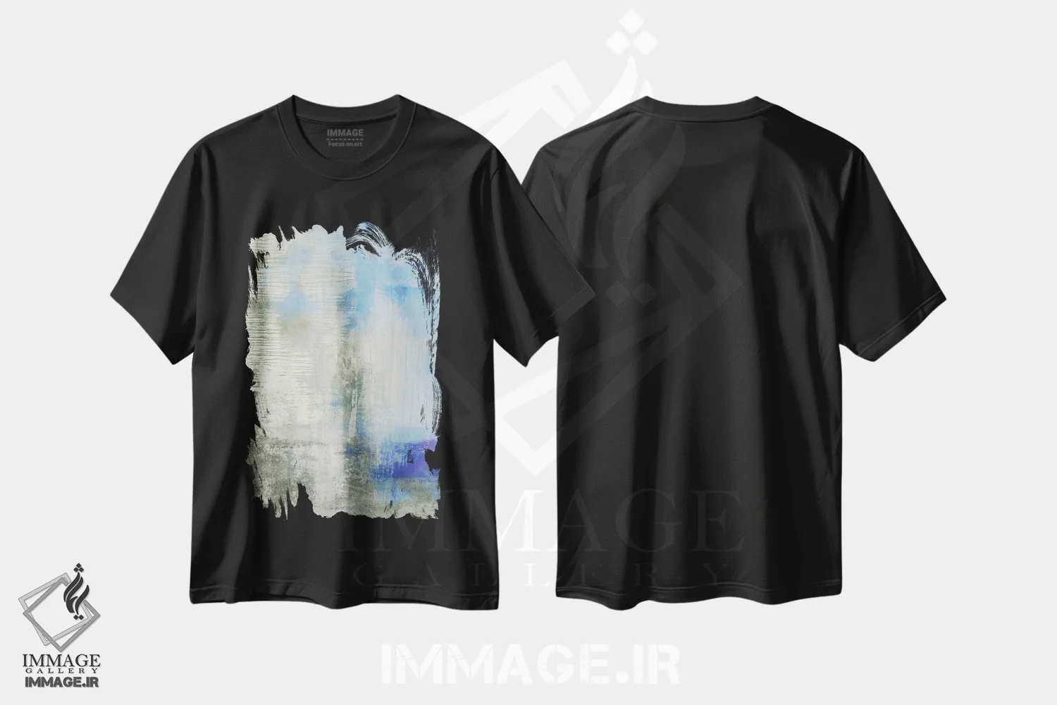 تیشرت مشکی طرح دار پرش و چرخش اسب اثر میشل اوپنهایمر | immage.ir