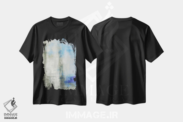تیشرت مشکی طرح دار پرش و چرخش اسب اثر میشل اوپنهایمر | immage.ir