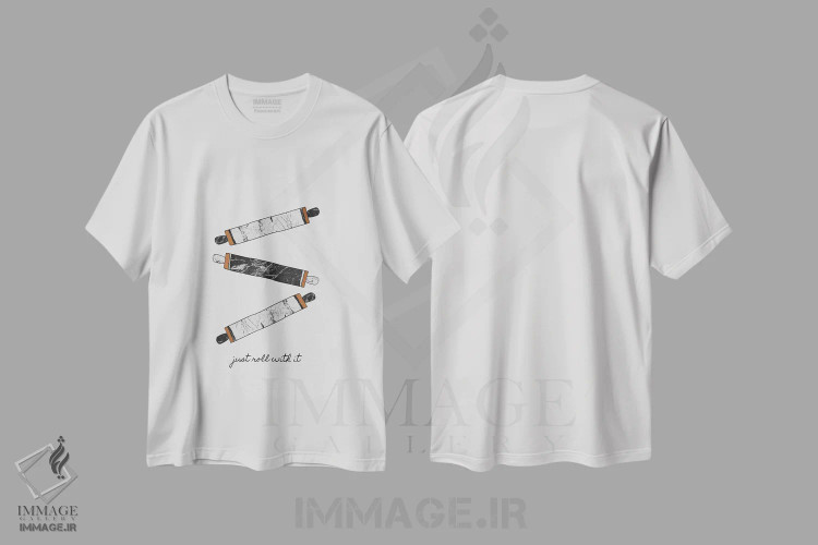 تیشرت سفید طرح دار فقط باهاش کنار بیا، تزئینی اثر اورارا استودیو | فروشگاه ایماژ