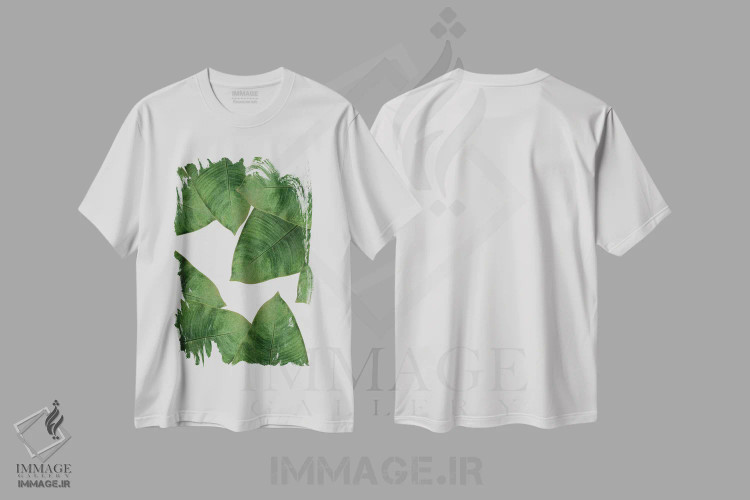 تیشرت سفید طرح دار برگ موز II، تزئینی اثر اورارا استودیو | immage.ir