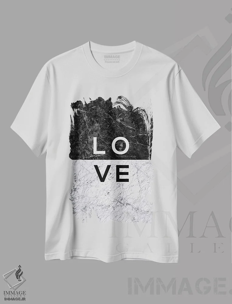 تیشرت سفید طرح دار عشق، تزئینی اثر اورارا استودیو | immage.ir