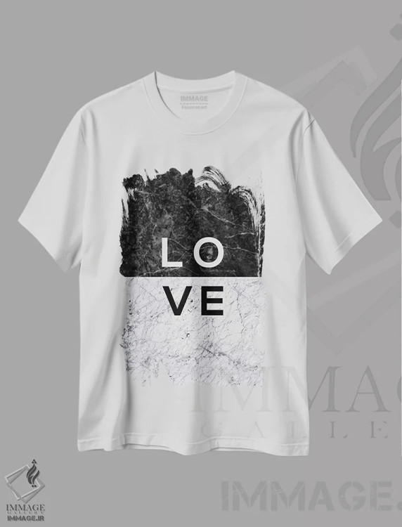 تیشرت سفید طرح دار عشق، تزئینی اثر اورارا استودیو | immage.ir