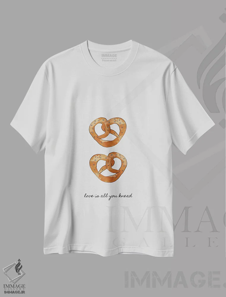 تیشرت سفید طرح دار عشق تنها چیزیه که لازمه، تزئینی اثر اورارا استودیو | فروشگاه ایماژ