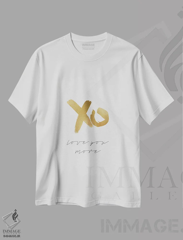 تیشرت سفید طرح دار بیشتر از تو دوستت دارم، تزئینی اثر اورارا استودیو | immage.ir