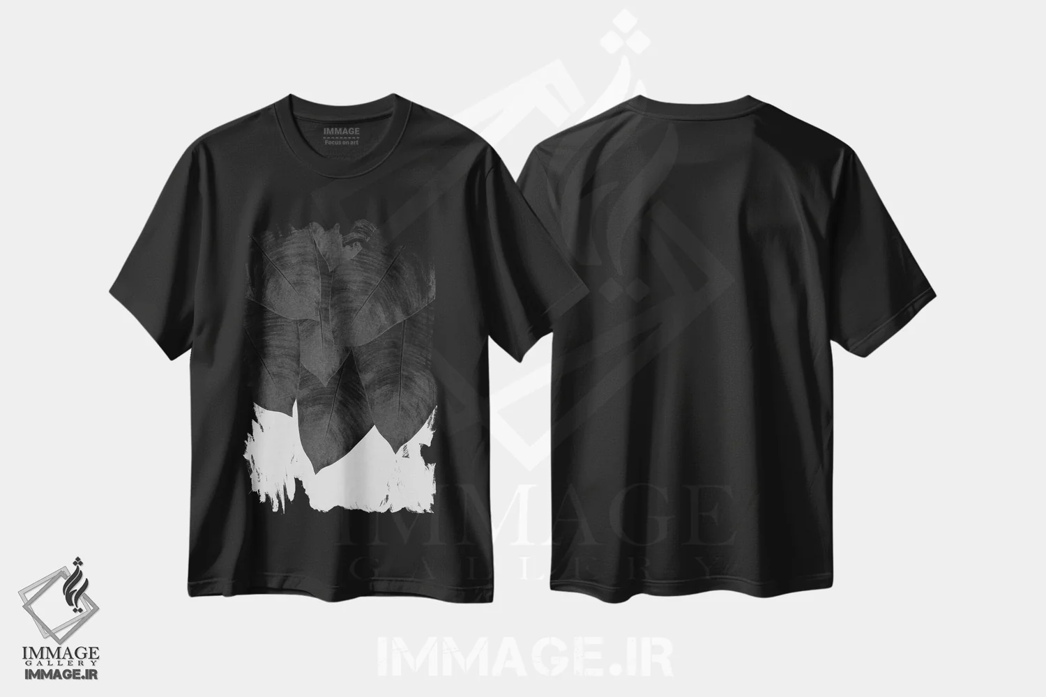 تیشرت مشکی طرح دار برگ موز III، تزئینی اثر اورارا استودیو | فروشگاه ایماژ