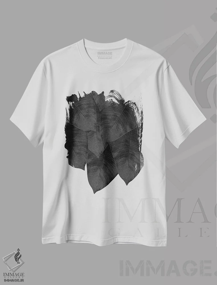 تیشرت سفید طرح دار برگ موز III، تزئینی اثر اورارا استودیو | immage.ir